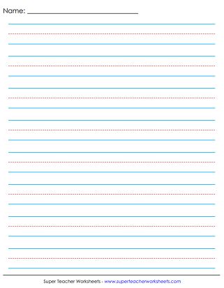 Primary-Ruled Paper (Paper with Dotted Lines) Kindergarten Lined Paper, Handwriting Paper Printable, Lined Handwriting Paper, Primary Writing Paper, Paper With Lines, Kindergarten Writing Paper, Writing Paper Template, Writing Practice Sheets, Primary Writing