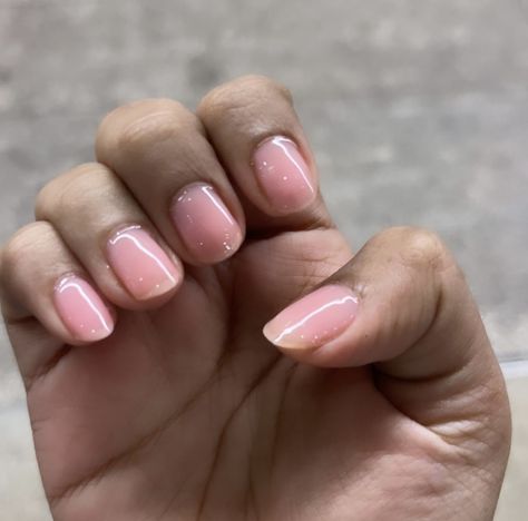 Pink Translucent Nails, Light Pink Jelly Nails, Rose Water Nails, Jelly Nails Short, Short Jelly Nails, Jelly Pink Nails, Translucent Pink Nails, Sheer Pink Nails, Pink Jelly Nails