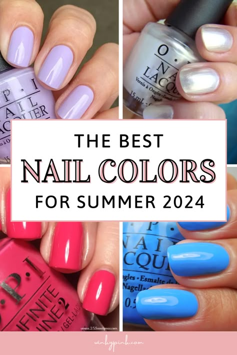 The Best Summer Nail Color Ideas For 2024 - Winky Pink Nail Polish Trends 2024 Summer, Summer Colors Nails 2024, Gel Polish Colors Summer 2024, Summer 2024 Nail Colors Trends, Nailpolish Trend Summer 2024, Summer Opi Dip Colors, Summer Nail Color Trends 2024, Summer Polish 2024, Gelish Nails Colors Summer 2024