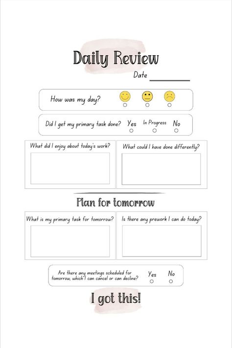 Student Daily Planner, Bullet Journal Contents, Daily Work Planner, Free Planner Templates, Track Your Progress, Daily Review, Review Template, Student Planner Printable, Work Journal