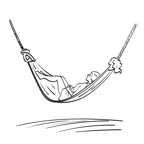 Hammock Illustration, Relax Tattoo, Background Line Art, Loose Furniture, Woman Relaxing, Palm Coast, People Photos, Family Tattoos, Vector Hand