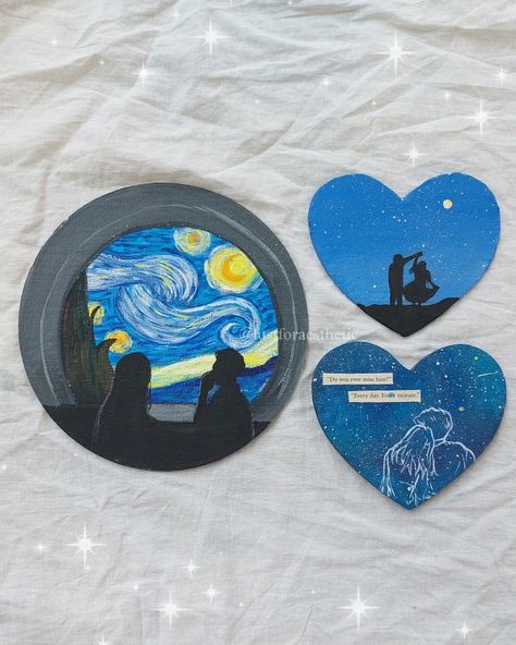 Diy For Bf, Bf Ideas, Our Blues, Blue Diy, Drawings For Boyfriend, Black Art Painting, Round Canvas, Cute Paintings, Mini Canvas