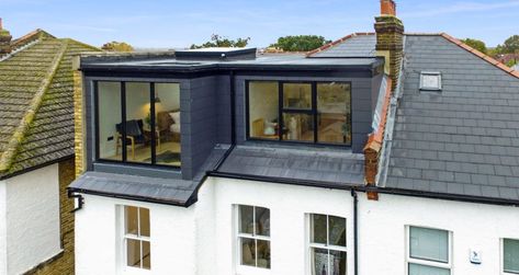 Loft Conversion in Hither Green | SE London Specialists Loft Conversion Windows, Loft Conversion Hip To Gable, Loft Conversion Ideas Layout, Loft Conversion Layout, Loft Conversion Roof, Loft Dormer, Loft Exterior, Loft Conversion Bedroom, Dormer Loft Conversion