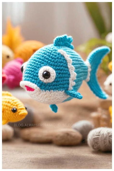 Amigurumi Fish Free Crochet Pattern Crochet Fish Pattern Free Amigurumi, Crochet Aquarium Free Pattern, Amigurumi Fish Free Pattern, Fish Amigurumi Free Pattern, Crochet Patterns For Dogs, Amigurumi Fish, Crochet Fish Patterns, Sewing Case, Crochet Fish