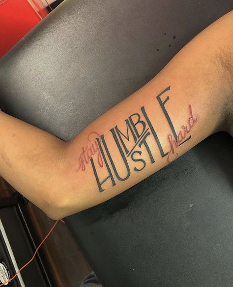 Red Loyalty Tattoo, 1 Of 1 Tattoo Red Ink Men, Otf Tattoo Men, Stay Humble Hustle Hard Tattoo Men, Perfect Timing Tattoo, Otf Tattoo Design, Loyalty Tattoo For Men, Black People Tattoo Ideas, Loyalty Tattoo For Women Ideas