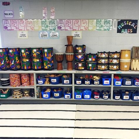 Instrument Organization, Marvel Classroom, Music Newsletter, Music Room Storage, Teaching Choir, Music Classroom Organization, Music Room Organization, Choir Classroom, Instrument Storage