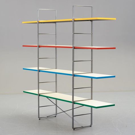 Guide Shelf by Niels Gammelgaard for Ikea. The shelves of the shelf are reversible. You choose if you want the anthracite-colored or white… | Instagram Niels Gammelgaard, Ikea Vintage, Ikea Shelf, Chrome Interior, Shop Shelving, White Instagram, Office Shelf, Ikea Shelves, Shelf System