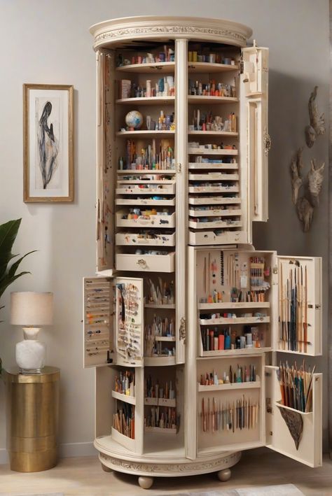 1. Art storage cabinets
2. Art organization
3. Art supplies storage
4. Art studio organization Home Art Studios, Dream Art Room, Art Studio Storage, Art Studio Room, Dream Craft Room, Craft Room Design, Art Studio At Home, Cool Wood Projects, Art Storage