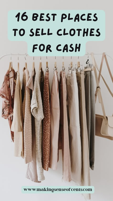 16 Best Places To Sell Clothes For Cash. Here are the 17 best places to sell used clothes online and near you. I've personally made thousands of dollars from selling my old clothes over the years! sell used clothes online, make extra money, selling apps, how to sell used clothes, ways to sell used clothing Selling Used Clothes Online, How To Sell Clothes, Sell Old Clothes, Selling Used Clothes, Online Thrift Shop, Selling Clothes Online, Reselling Clothes, Reselling Business, Selling Apps