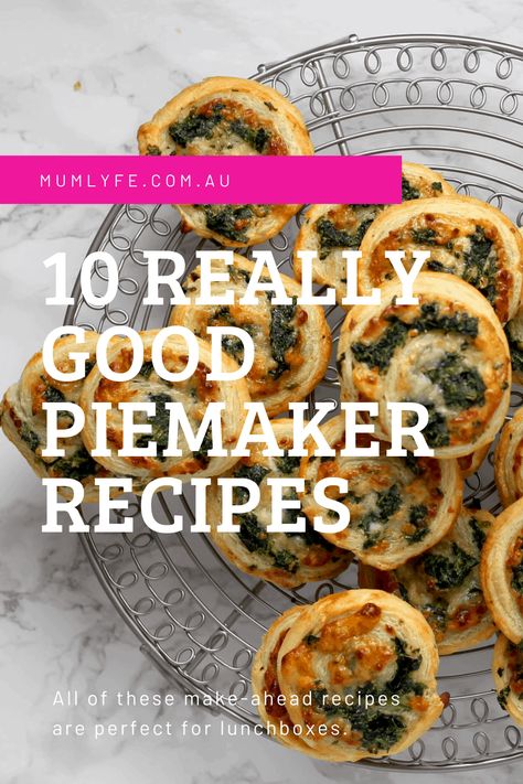 10 really good pie maker lunchbox recipes - Mumlyfe Breville Pie Maker, Pie Maker Recipes, Small Pies, Mini Pie Maker, Vegetarian Pie, Mini Pie Recipes, Tomato Pie Recipe, Lunchbox Recipes, Savory Pies Recipes