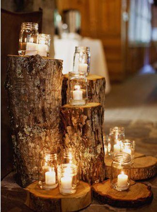 How To Decorate With Branches................Follow DIY Fun Ideas at www.facebook.com/... for tons more great projects! Hen Fest, ขวดโหล Mason Jar, Yard Renovation, Entertaining Garden, Natural Wedding Decor, Country Party, Rustic Wedding Decorations, Deco Champetre, Barn Dance