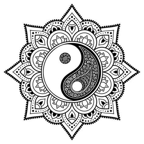 751 Yin Yang Mandala Stock Photos, Pictures & Royalty-Free Images - iStock Yin Yang Tattoo Design, Dotwork Tattoo Mandala, Yin Yang Tattoo, Ying Yang Tattoo, Yang Tattoo, Henna Drawings, Henna Mandala, Sacred Geometry Patterns, Yin Yang Art