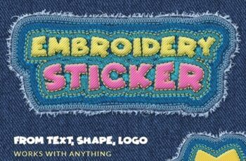 Embroidery Sticker – Photoshop Action 25804960 Embroidery Effect Photoshop, Action Words, Themes Free, Vector Shapes, Photoshop Effects, Photoshop Action, Best Wordpress Themes, Free Wordpress Themes, Text Effects