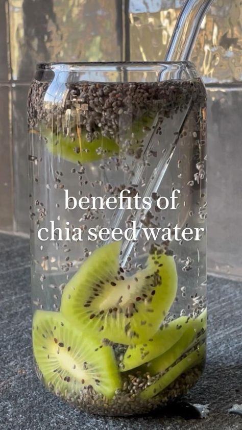 Benefits of Chia Seed Water 🥝 infused with fresh kiwi in 2022 | Chia benefits, Chia seed water, Natural health tips Smooth Recipes, Chia Seed Tea, Avacodo Smoothie, Chia Seed Water Benefits, Chai Seed, Hippie Juice, Chia Pudding Recipes Healthy, Benefits Of Chia, Chia Seed Water