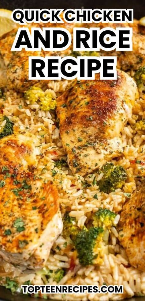 Quick Chicken and Rice Recipe - Best Family Dinner Quick Chicken And Rice, Chicken And Rice Dinner, Stove Top Chicken, Rice Pilaf Recipe, Chicken And Rice Recipe, Creamy Chicken And Rice, Easy Chicken And Rice, Rice Dinner, Stove Top Recipes