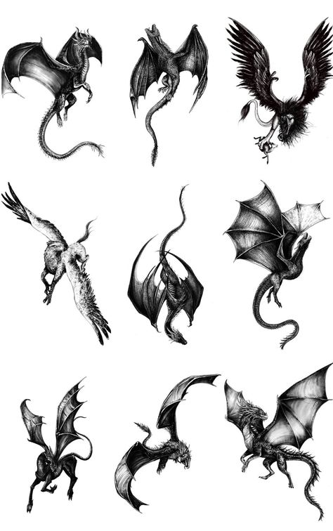 Tattoo Ideas Fantasy Art, Magical Dragon Tattoo, Witchy Dragon Tattoo, Abraxos Wyvern Tattoo, Small Dragon Tattoo Designs, Gothic Dragon Tattoo, Dark Dragon Tattoo, Tattoo Fantasy Art, Mythical Dragon Tattoo