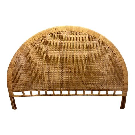 Mid-Century Arched Buri Cane Wicker Rattan King Headboard Eclectic Boho Bedroom, Chippendale Design, Painted House, Palm Beach Regency, Wicker Headboard, Rattan Headboard, Twin Headboard, Guest Cottage, King Headboard