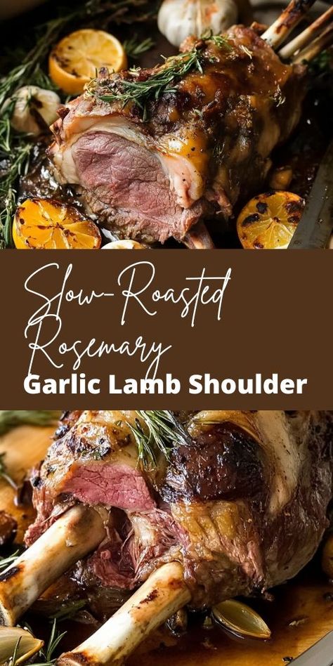 Bring restaurant-quality flavor to your dinner table with this Slow-Roasted Rosemary Garlic Lamb Shoulder 🍖. Juicy, tender, and infused with aromatic herbs and garlic, this lamb dish is perfect for special occasions or a Sunday roast. Pair with your favorite sides for a mouthwatering meal that will impress everyone! 🌿 Save this Pin for the ultimate slow-roast experience. Click to get the full recipe! #LambShoulder #RoastedLamb #SlowRoast #GarlicRosemary #DinnerRecipes #HolidayMeals Lamb Shoulder Recipes, Shoulder Of Lamb Recipes, Slow Roasted Lamb Shoulder, Lamb Roast Recipe, Lamb Shoulder Roast, Roast Lamb, Lamb Shoulder, Lamb Dishes, Rosemary Garlic