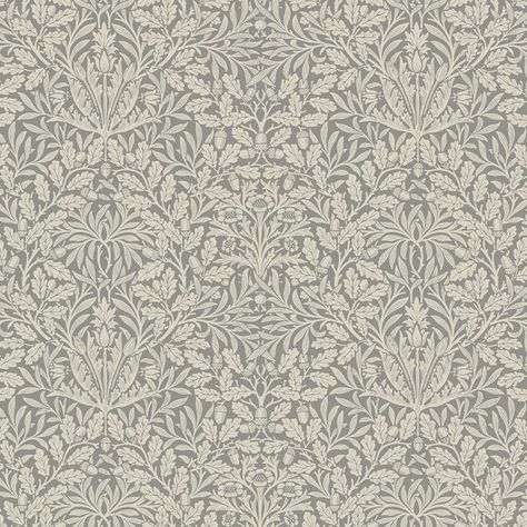 PURE MORRIS MINERAL COTTON BY MORRIS & CO FOR FREE SPIRIT - PURE ACORN DOVE | The Fabric Club Morris And Co, Holiday Tree Skirts, Handmade Curtains, Morris Design, William Morris Designs, Free Spirit Fabrics, Indie Sewing Patterns, Cotton Curtains, Lined Curtains