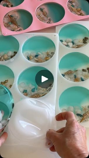 10K reactions · 663 shares | My most popular resin ocean coasters it’s like having a little beach in your home use it as a decor, coaster or a great gift for any occasion 
#resinart
#beachart
#oceanart
#beachwaves
#resinwaves 
#coastal
#beachy
#beachhousedecor
#giftideas
#beachhouse 
#artreel
#peacefulmind 
#createart 
#shells | Marissa White Ocean Coasters, Resin Sculpture, Beach Crafts, Diy Resin, Ocean Art, Beach Art, Beach House Decor, Resin Diy, Beach Waves