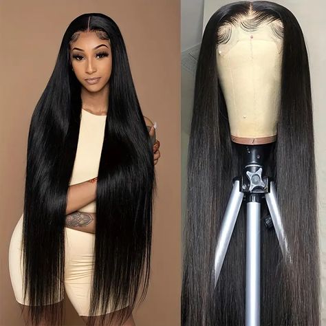 4x4 Transparent Lace Closure Wig Human Hair Wigs For Women 30 Inch Human Hair Wigs Bone Straight Long Straight Wig 30 Inch Black Wig - Beauty & Health - Temu Bone Straight Wig Black Women, Long Bone Straight Wig, Matric Dance Hairstyles, Bone Straight Wig, 4x4 Wig, Bday Shoot, Black Hair Updo Hairstyles, Long Straight Wig, Matric Dance