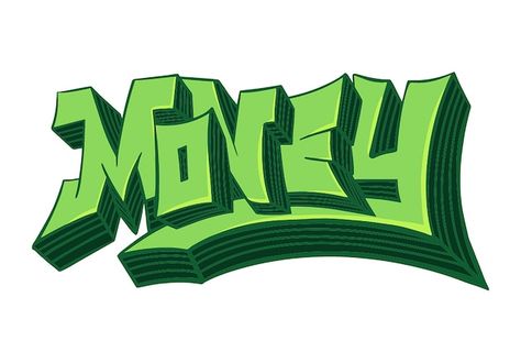 Vector 3d money lettering on the white b... | Premium Vector #Freepik #vector Graffiti Money Art, Money Art Drawings, Miraculous Drawings, Money Font, Writing Styles Fonts, Money Vector, Money Logo, Graff Art, Graffiti Letters