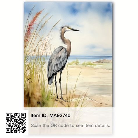 Animal Canvas Art, Bird Canvas, Black Picture Frames, Animal Canvas, Gold Picture Frames, Beach Painting, Coastal Wall Art, Estilo Art Deco, Metal Artwork