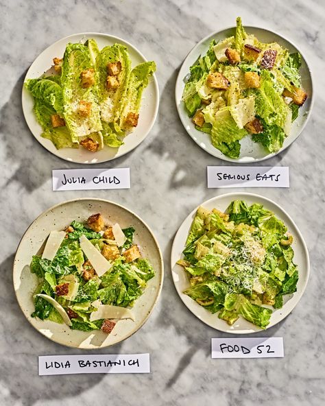 I Tried 4 Popular Caesar Salad Recipes and Found the Best One | Kitchn Salad Recipes Caesar, Romain Salad Recipes, Best Caesar Salad Recipe, Best Ceasar Salad Recipe, Romaine Recipes, Ceaser Salad Ideas, Best Ceasar Salad, Romaine Salad Recipes, Cesar Salad Recipe