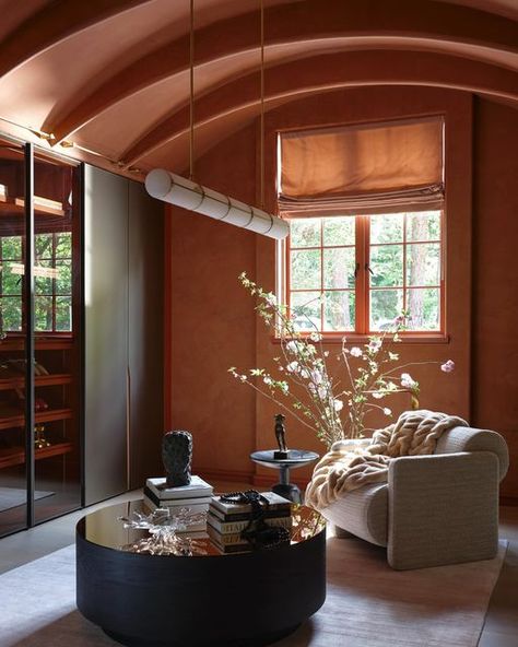 SOURCE on Instagram: "Warm, velvety terracotta plaster walls paired with our custom Italian closet system and vaulted fin ceiling make this space a sophisticated and welcoming retreat … #sourceatl   📸 : @mali_azima   . . .  #customcloset #italiancloset #plaster #luxuryliving #luxurycloset #designinspo #luxuryhome #boutiquestyle #terracotta" Terracotta Interior, Laundry Room Closet, Mood Tone, Paint Paper, A Aesthetic, Dressing Rooms, Interior Design Business, Custom Closet, Closet System