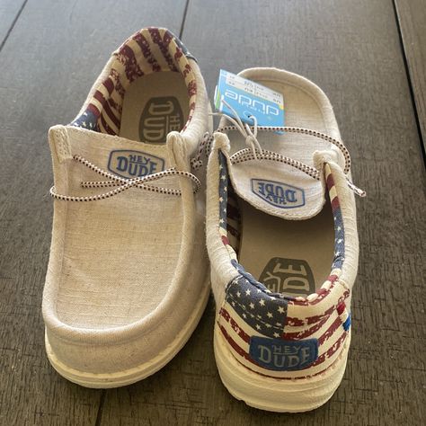 Hey Dude Kids Wally Youth American Flag Shoes Nwt Size Us Y1 Hay Dude Shoes, Heydudeshoes Women, Baby Hey Dudes, Hey Dudes Shoes Women, American Flag Hey Dudes, Hay Dudes, Cute Hey Dudes, Hey Dude Shoes Women, Country Fits