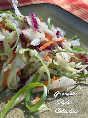 Turnips 2 Tangerines: German Style Coleslaw Bratwurst Sides, German Coleslaw Recipe, Oil And Vinegar Coleslaw, Vinegar Based Coleslaw Recipe, Broasted Chicken, Vinegar Coleslaw, Deep Fried Fish, Herb Dressing, Coleslaw Salad