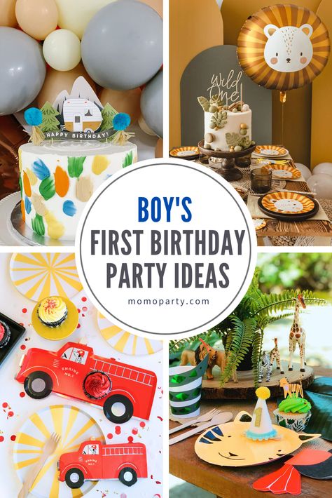 First Year Birthday Theme Boy, Birthday Ideas For One Year Old, Ideas For 1st Birthday Boys, One Year Bday Themes, 1st Year Birthday Theme, One Year Birthday Party Ideas Summer, Fun 1st Birthday Themes, Baby 1st Birthday Themes Boys, Wildone Birthday Theme