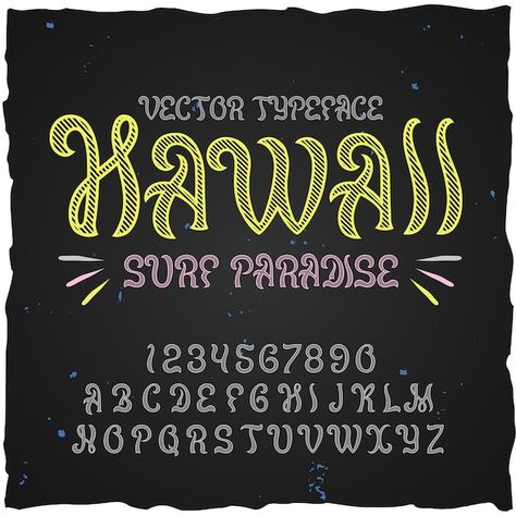 Original label typeface named hawaii. go... | Free Vector #Freepik #freevector #typography-alphabet #alphabet #typeface #letters Hand Drawn Lettering, Graphic Design Projects, Vector Hand, Vector Photo, Label Design, Design Projects, Graphic Resources, Vector Free, Hand Drawn