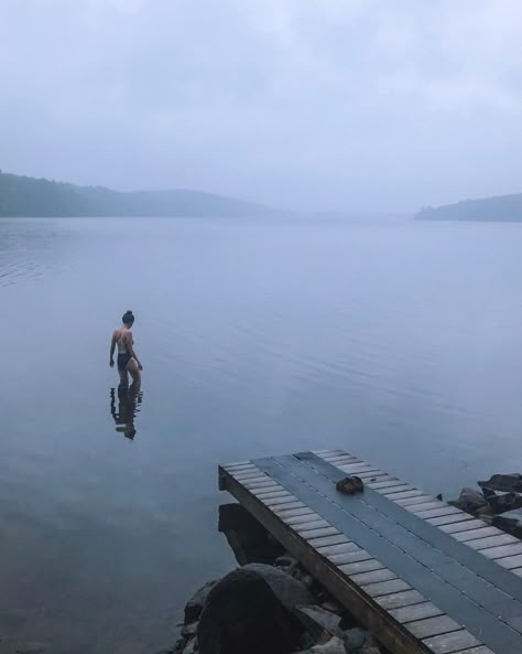 Swimming In The Rain Aesthetic, Getting Wet In Rain Aesthetic, Rain Ocean Aesthetic, Morning Swim Aesthetic, Wild Swimming Aesthetic, Smell Of Rain, Open Water, Wet N Wild, Instagram Inspo