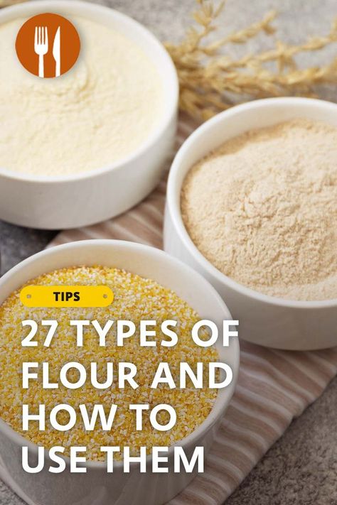 The vast number of options can make it hard to figure out which flour to use, especially when recipes tell you to simply use "flour" and don't specify which one. That's why we're here to help! Graham Flour, Einkorn Flour, Flour Substitute, Sorghum Flour, Flour Alternatives, Potato Flour, Glutinous Rice Flour, Types Of Flour, Tapioca Flour