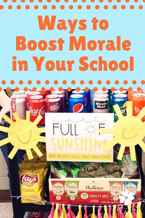 How To Boost Teacher Morale, Boost Staff Morale Nurses, How To Boost Teacher Morale At School, Faculty Morale Booster, Staff Monthly Fun Activities, Improving Teacher Morale, Back To School Teacher Lounge Ideas, Teacher Wellbeing Ideas, Ways To Boost Morale At Work