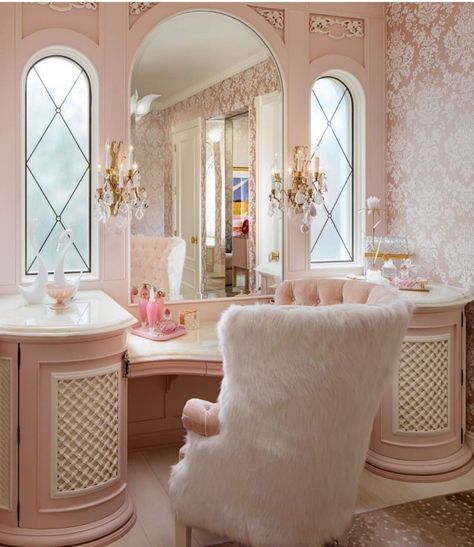 Lori Morris, Tattoo Modern, Morris Design, Casa Country, Vanity Room, Princess Room, Aesthetic Rooms, Pretty Room, Pink Room