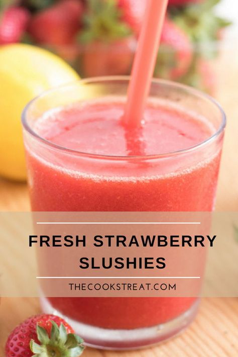 Healthy Slushies, Strawberry Slushies, Kids Milkshake, Summer Blended Drinks, Strawberry Slushie, Bullet Recipes, Weight Watcher Smoothies, Slush Recipes, Recipes Protein