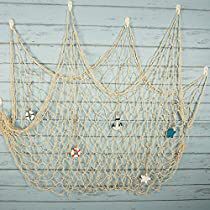 Fishing Net Wall Decor, Fish Net Decor, Bathroom Coastal, Coastal Fireplace, Crazy Tricks, Kitchen Color Palettes, Nautical Bedroom, Coastal House, Nautical Bathrooms