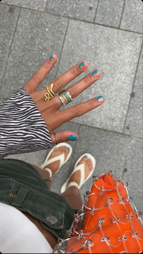 Cute and Stylish: 20 Short August Nails Designs You’ll Adore Granola Girl Nails, Barcelona Nails, August Nails Designs, Beach Nails Designs, Summer Beach Nails, Summer Nails 2023, Boho Nails, August Nails, Hippie Nails