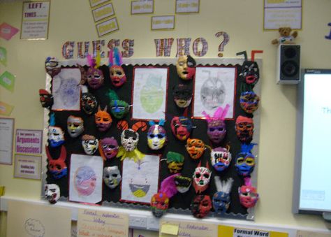 Guess Who? Performance Masks classroom display photo - Photo gallery - SparkleBox Mindful Listening, Drama Classroom, Music Instruments Kids, Teacher Corner, Theatre Classroom, Arts Classroom, Teachers Corner, Classroom Display, Book Report