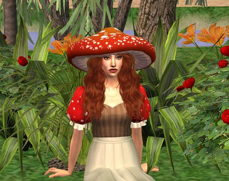 Sims 4 Mushroom Hat, Mushroom Hat Sims 4 Cc, Around The Sims 4, A Lot Of Hair, Game Textures, Ts2 Cc, Mushroom Hat, The Sims 2, Los Sims