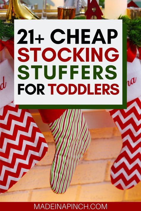 21 cheap and fun toddler stocking stuffers! Are you looking for cheap, useful Christmas gifts to put in your toddler's stocking this year? Whether you have boys or girls, this collection of creative, inexpensive, and FUN ideas will delight your toddler! #christmasgiftideas #christmastoys #besttoysforkids #stockingstuffers #stockingstuffersforkids Stocking Stuffers For Toddlers, New Christmas Traditions, Toddler Stocking Stuffers, Cheap Stocking Stuffers, Stocking Stuffers For Baby, Baby Stocking, Unique Stocking Stuffers, Stocking Stuffer Ideas, Stocking Stuffers For Kids