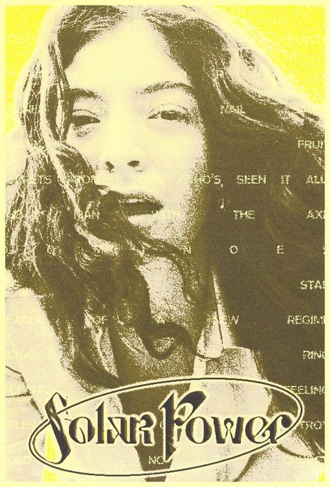 Lorde Solar Power Graphic Design poster Solar Power Lorde, Lorde Poster, Lorde Solar Power, Retro Film Posters, Dorm Posters, Retro Film, New Poster, Lorde, Room Posters