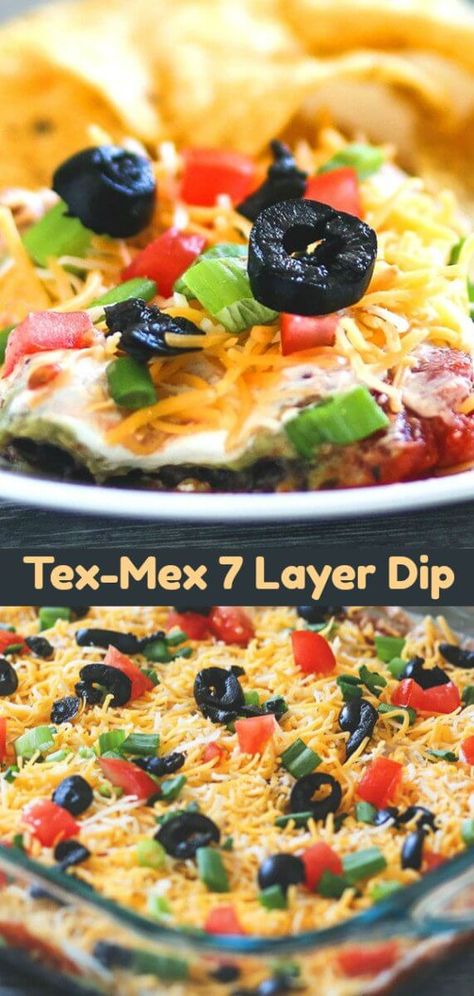 Nothing beats a classic 7 layer bean dip when it comes down to snacking! This classic dip has stood the test of time and is always a favourite appetizer or party food! #beandip #7layerdip #appetizer 5 Layer Bean Dip, Favourite Appetizer, Tex Mex Dip, Layer Bean Dip, 7 Layer Bean Dip, Food Dips, Layered Taco, Layered Dip, Sunday Food