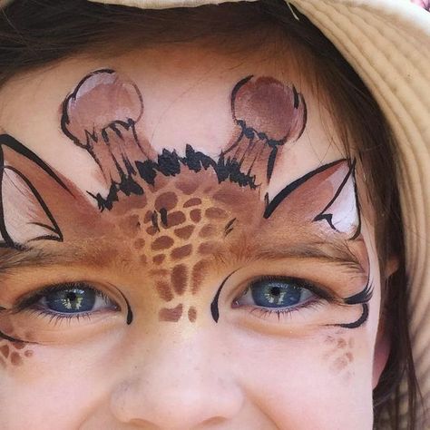 Safari Face Paint, Giraffe Face Paint, Jungle Animals Face Painting, Cheek Art, Kids Face Paint, Cute Giraffe, Jungle Party, Halloween Inspo, Face Painting Designs