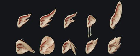 Zbrush - Fantasy Ears - IMM Brushes - Buy Royalty Free 3D model by pasco295 (@pasco295) [e5351e7] Fantasy Ears, Lip Types, Creature 3d, Face Brushes, Cute Laptop Stickers, Types Of Eyes, Drawing Expressions, Face Brush, Zbrush