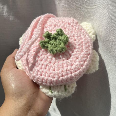 strawberry turtle pouch (may include... - Depop Hand Palm, Crochet Turtle, Pill Case, Body Works, Bath And Body Works, Cute Crochet, Wallets For Women, Bath And Body, Lotion