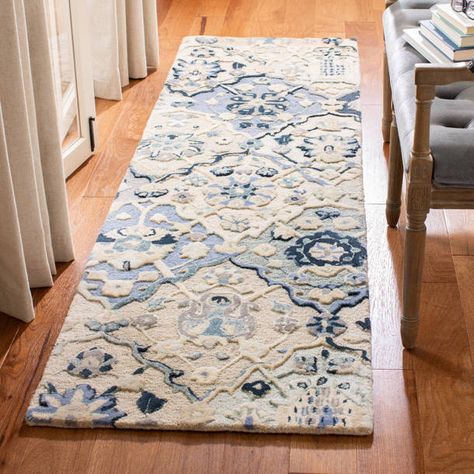 Birch Lane™ Alexander Handmade Wool Blue/Ivory/Beige Rug & Reviews | Wayfair Pacific Homes, Blue And White Decor, Floral Area Rugs, Classic Rugs, Blue Area Rug, Stylish Home Decor, Blue Area, White Decor, Blue Ivory