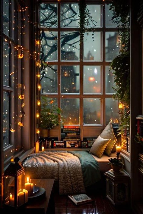 Rainy Day Bedroom Aesthetic, Cozy Book Nook Small Spaces, Diy Reading Nook For Adults, Cozy Core Aesthetic, Cozy Reading Nook Ideas, Cosy Wallpaper, Cozy Hobby Room, Hygge Wallpaper, Cosy Nook